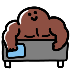 にっこりマッチョ（日焼け）動くスタンプ