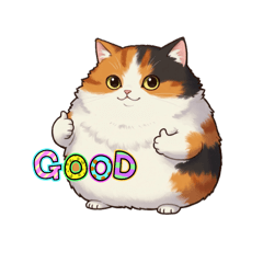 胖嘟嘟身材超可爱的三花猫LINE表情包