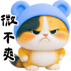 藍熊貓貓微不爽中