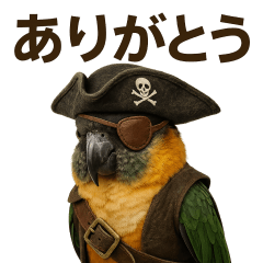 Surrealistic pirate bird sticker 002