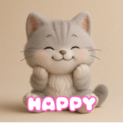 Fluffy Kitty Moods 3D Cat Stickers