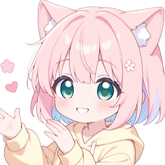 Cute Cat Ear Hoodie Girl Sticker