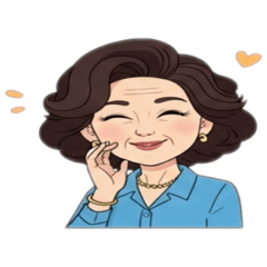 cute chibi blue shirt woman love