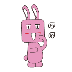 Square-faced pink rabbit