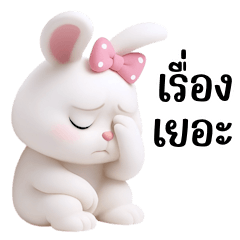 White rabbit with many moods