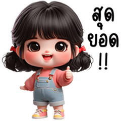 Fluffy girl in red shirt