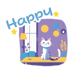 scandinavian style stylish cat stickers