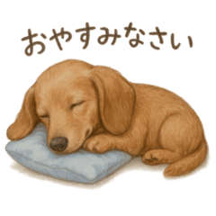 薄茶色いミニチュアダックスの日常スタンプ