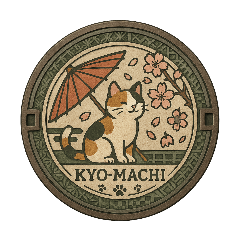 Cute Animal Manhole-Style Stickers