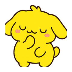 happy yellow dog@
