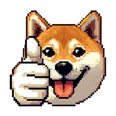Pixel art emoji like shiba dog 2