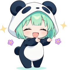 Panda Cosplay Girl Sticker