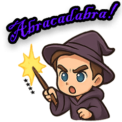 Wizard casts a spell