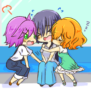 happy 3 friends