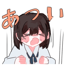 茶髪の学生ちゃんスタンプ