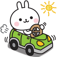 夏の連絡用☆うさぎのスタンプ