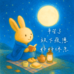 療癒質感插畫兔兔 | 正能量問候＆節慶祝福