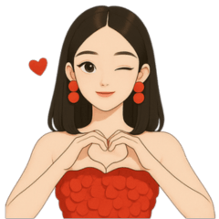 ผู้หญิงชุดแดงน่ารัก 1