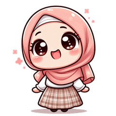 Islamic Hijab Girl Cartoon Stickers Cute