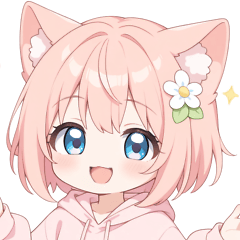 Girl apricot cat ears hoodie sticker