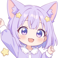 Cute Night Cat Girl Sticker