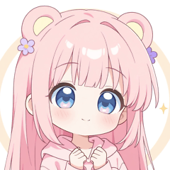 Girl sticker with pink bear ears hoodie