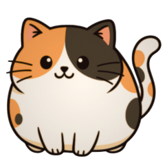 Cute Mochipuku Calico Cat Daily Stickers