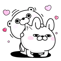 Rabbit And Bear 100 Lovelove Line Stickers Line Store