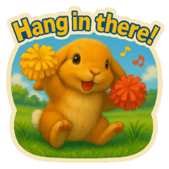 귀엽고 폭신한 홀랜드롭 토끼 스티커