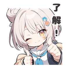 Deformed cute girls sticker