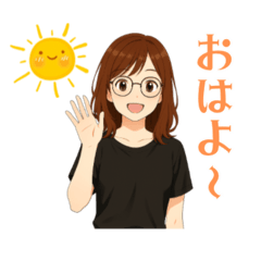 Large letters Girl with glasses