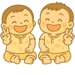 Cute Twin Babies Stickers
