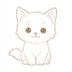Fluffy White Cat Daily Stickers