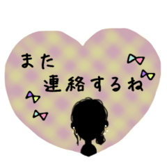 くすみカラー　影絵風&女子の日常スタンプ