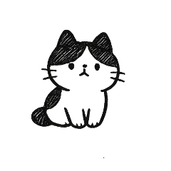 影の薄いハチワレ猫