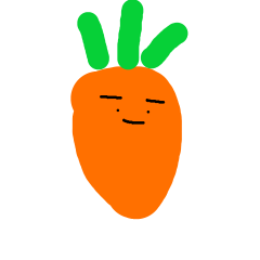 Carrot with messy writing