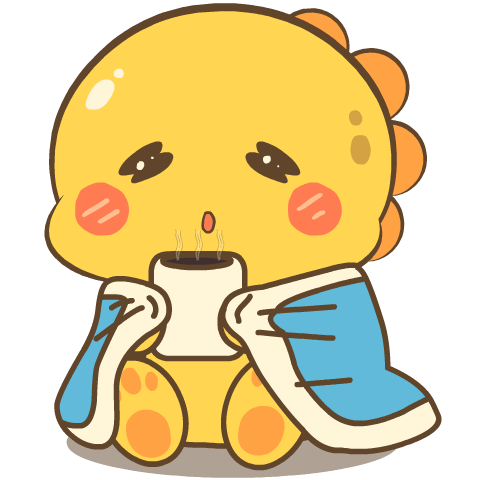 Chubby Yellow Dino : Pop-up stickers