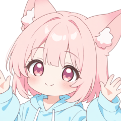Pink fox girl sticker on a hoodie