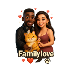 Cute Black Boyfriend & Chubby Orange Cat