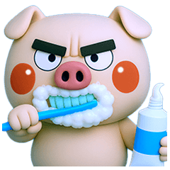 3D evil-looking pig (no dialogue)