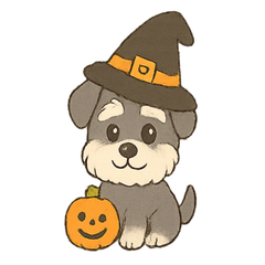 Fluffy Schnauzer Halloween (No Text)