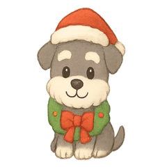 Fluffy Schnauzer Christmas (No Text)