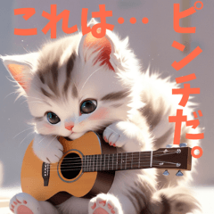 Cat and acoustic guitar 2 I'm in a pinch
