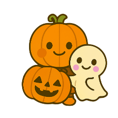 かぼちゃだんごとしろだんごのハロウィーン