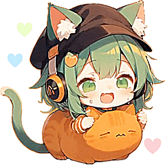 【動く】猫が大好き♡猫耳ガール　日常