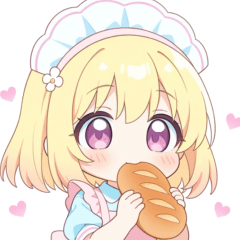 Girl in a baker's apron sticker