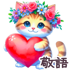 毎日使える 花冠ねこ 敬語 日常 ハート