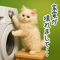 Fluffy White Cat Excuse Stickers