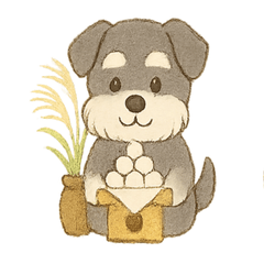 Fluffy Schnauzer Moon Viewing (No Text)