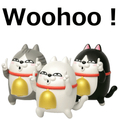 Moving 3D Three Rubbing Cats 2